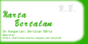 marta bertalan business card